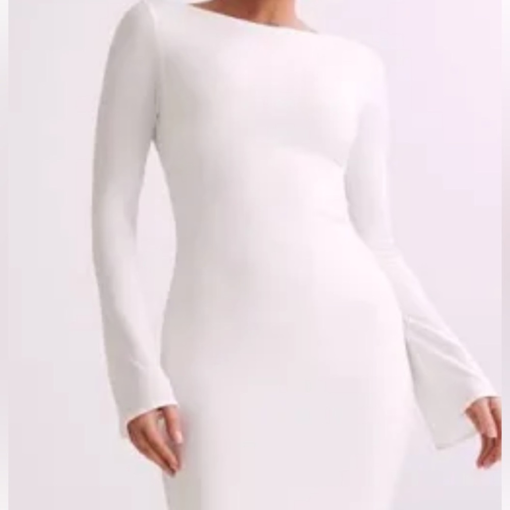 Meshki white long sleeve gown